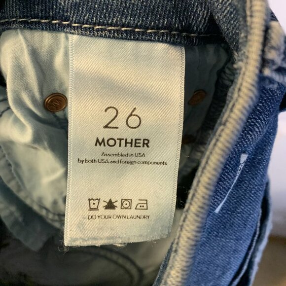 Mother Women's Looker Ankle Fray Jeans Size 26 Blue Boho Mid Rise Skinny Indie - Picture 8 of 10